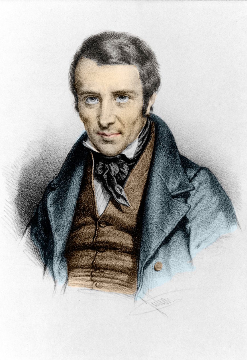 Felician Lamennais. Portrét Félicité Robert de La Mennais nebo Lamennais. Francouzský kněz a spisovatel (Saint-Malo od Unknown artist