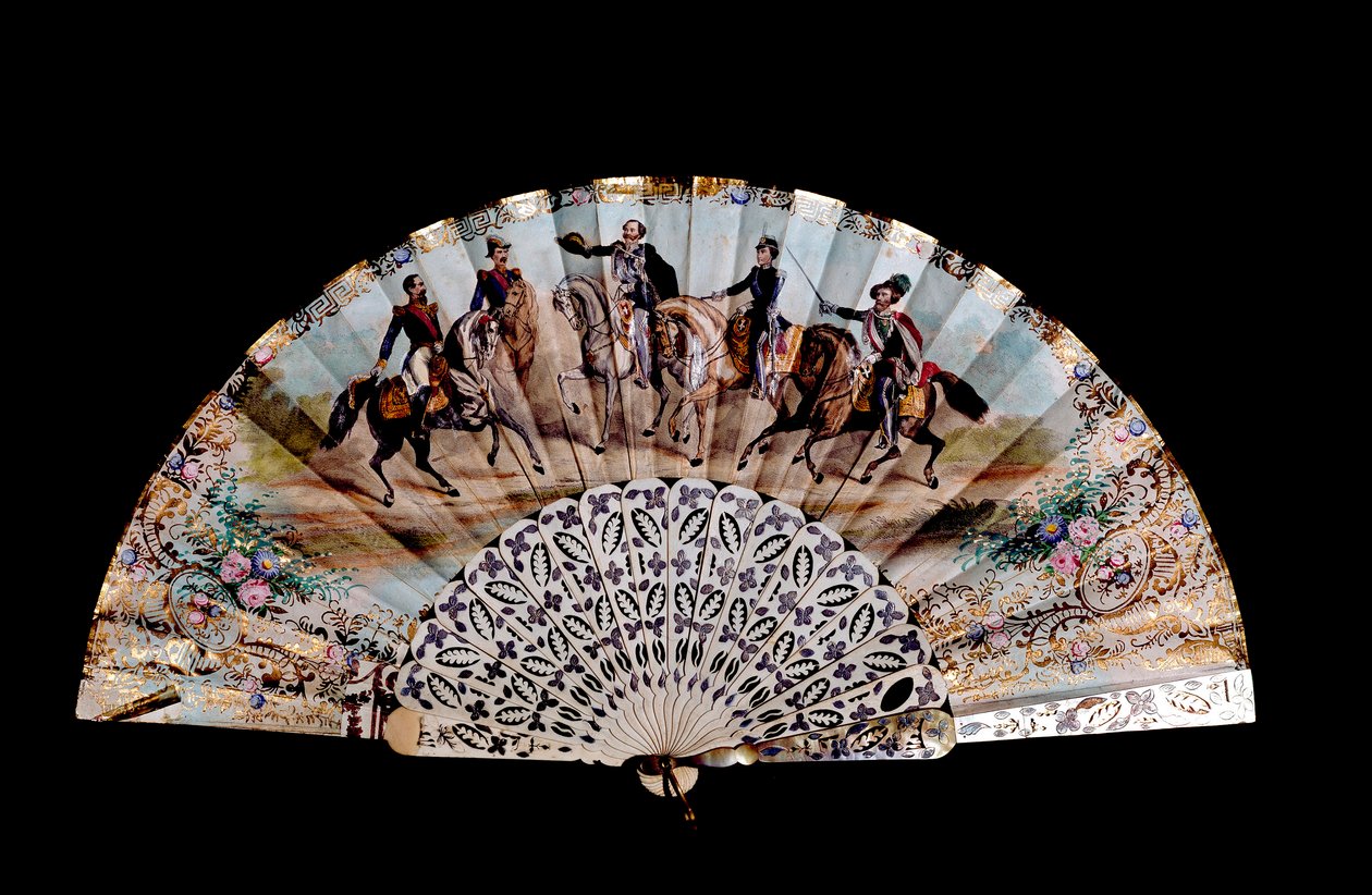 Plot zdobí pět jezdců: „“ francouzský císař Napoleon III (1808-1873) (první vlevo), král Vittorio Emanuele II (Victor Emmanuel) (1820-1878) (třetí), Giuseppe Garibaldi (1807-1882) (první vpravo )“ Milán, Museo del Risorgimento od Unknown artist