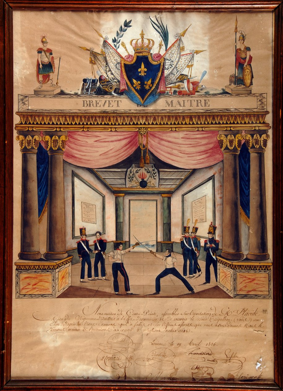 Oplocení: patent Cont pointe z dubna 1826. od Unknown artist