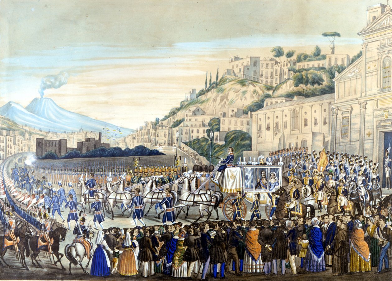 Ferdinand II (1467 - 1496) a Marie Terezie v bazilice Piedigrotta od Unknown artist
