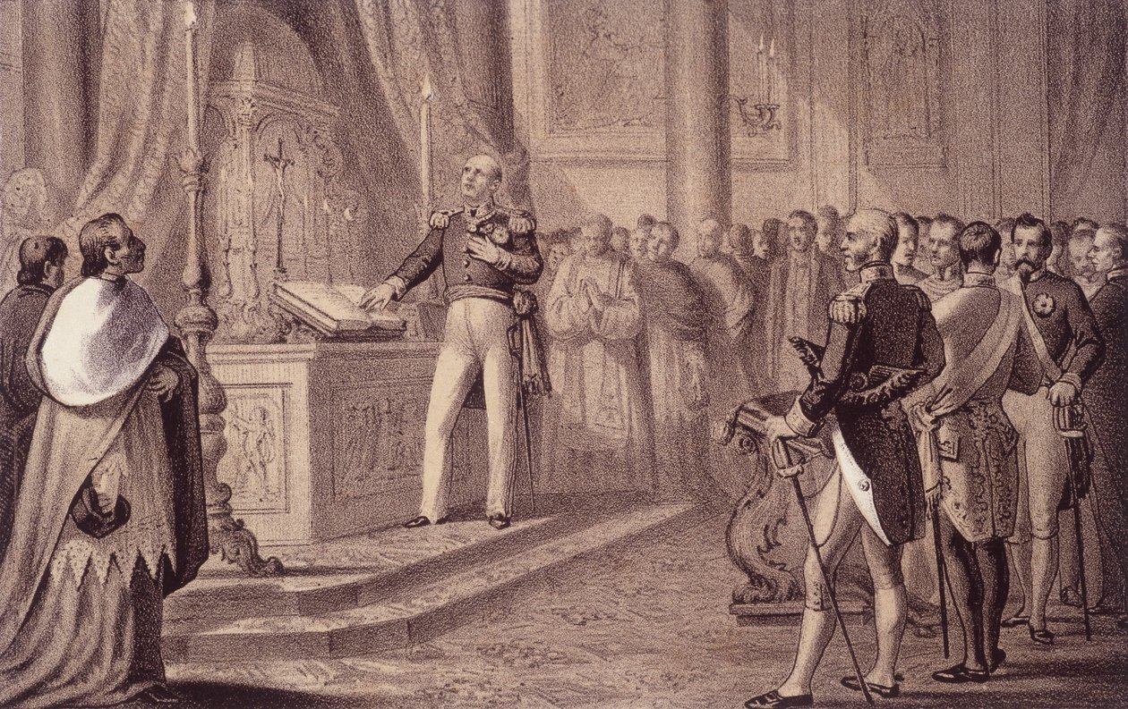 Ferdinand I. Bourbonský nebo Ferdinand IV. (1751 - 1825), král Neapole, inauguroval ústavu z roku 1820 - v „“ Storia d