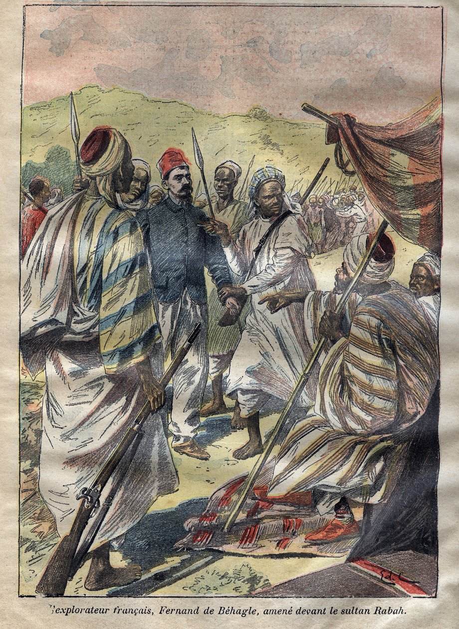 Ferdinand de Behagle (1857-1899) (francouzský cestovatel) zajal Rabaha a poté ho sultán nechal usmrtit oběšením 1899 - rytina v „Le-Pelerin“ z roku 1899 od Unknown artist