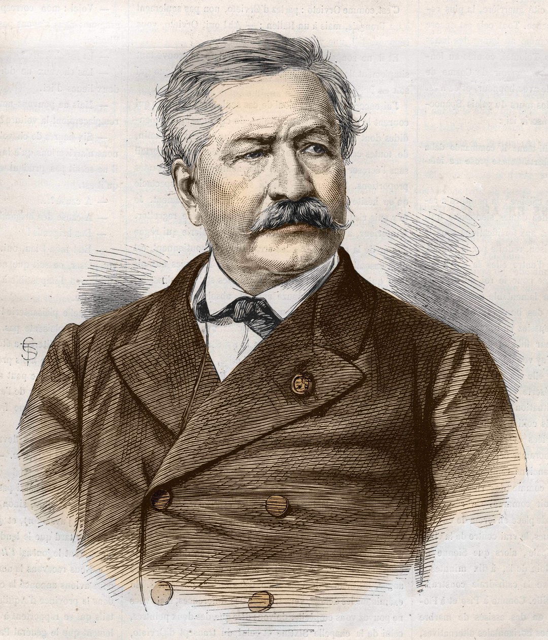 Ferdinand de Lesseps (1805 - 1894), rytina, sbírka Bianchetti od Unknown artist