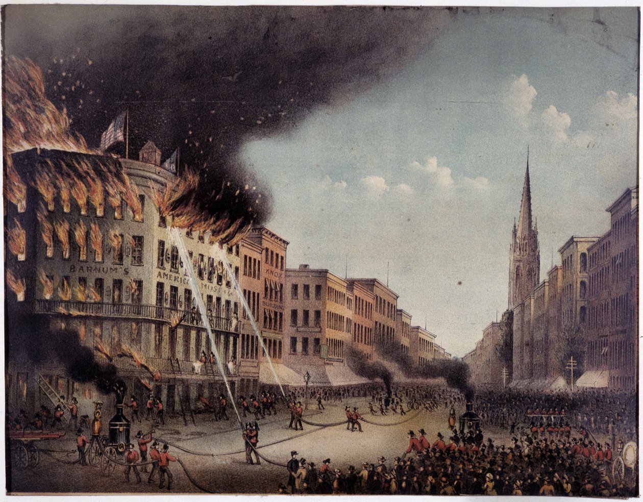 Požár Barnumova amerického muzea, New York (?) od Unknown artist