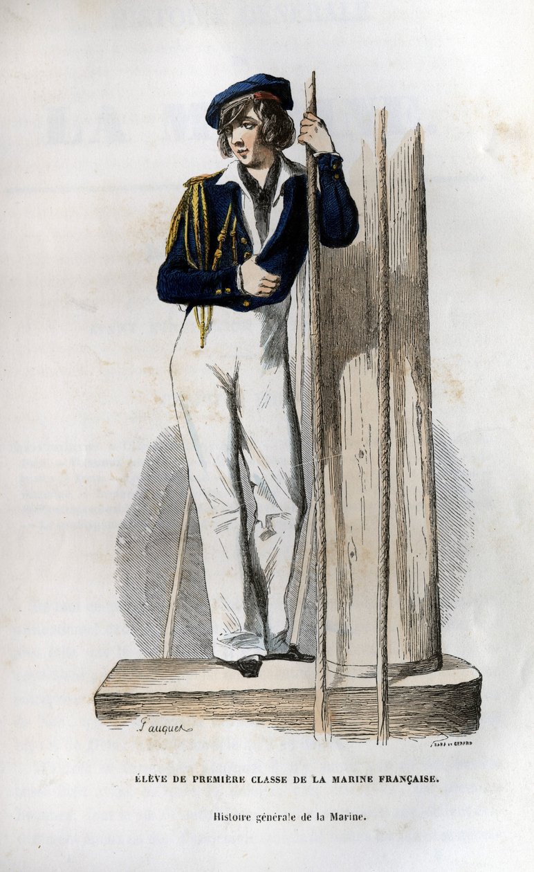 Student první třídy francouzského námořnictva. v „Histoire generale de la marine“ pod vedením pana Van Tenaca od Unknown artist