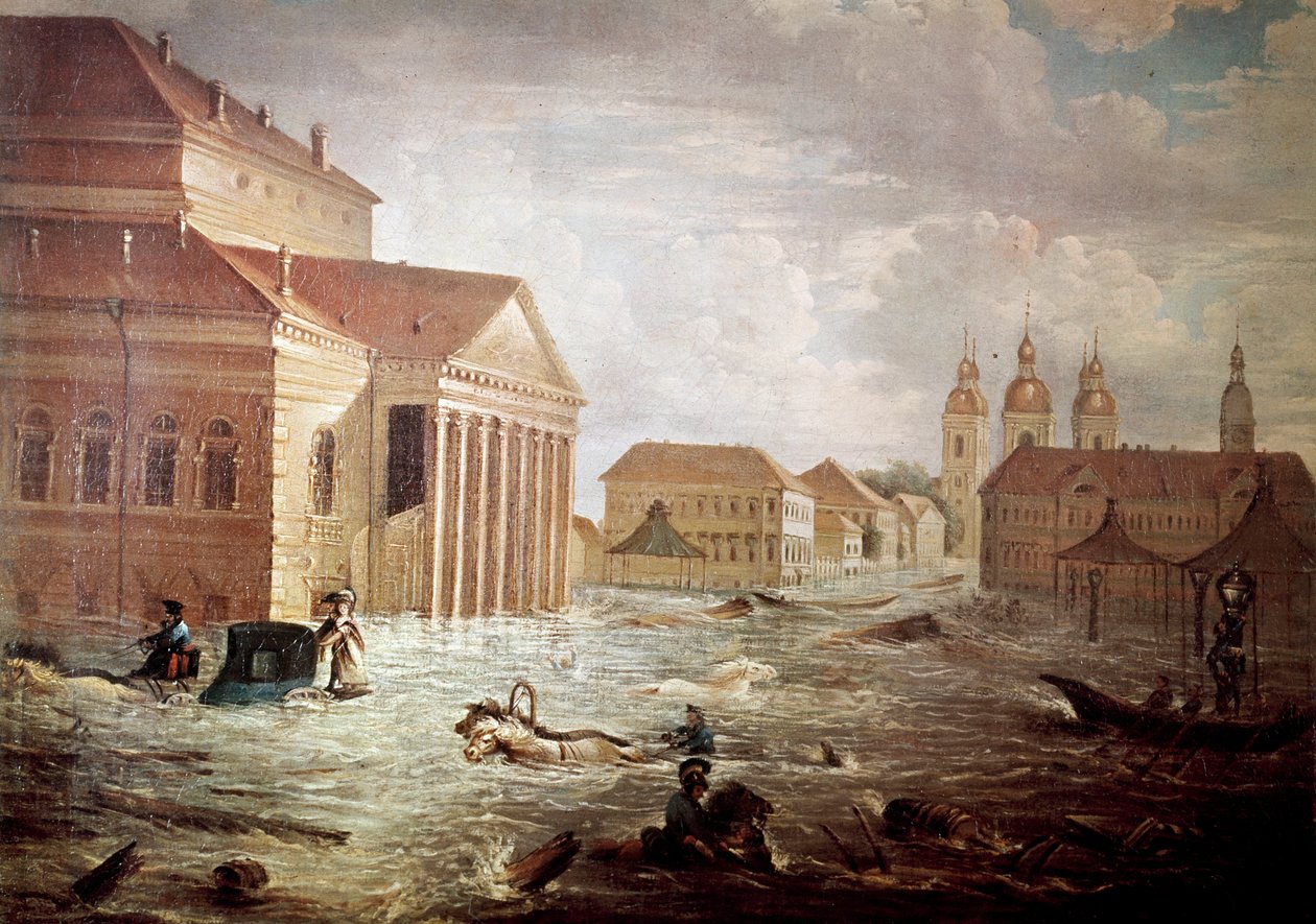 Povodně ve městě Petrohrad v Rusku Soukromá sbírka z 19. století od Unknown artist