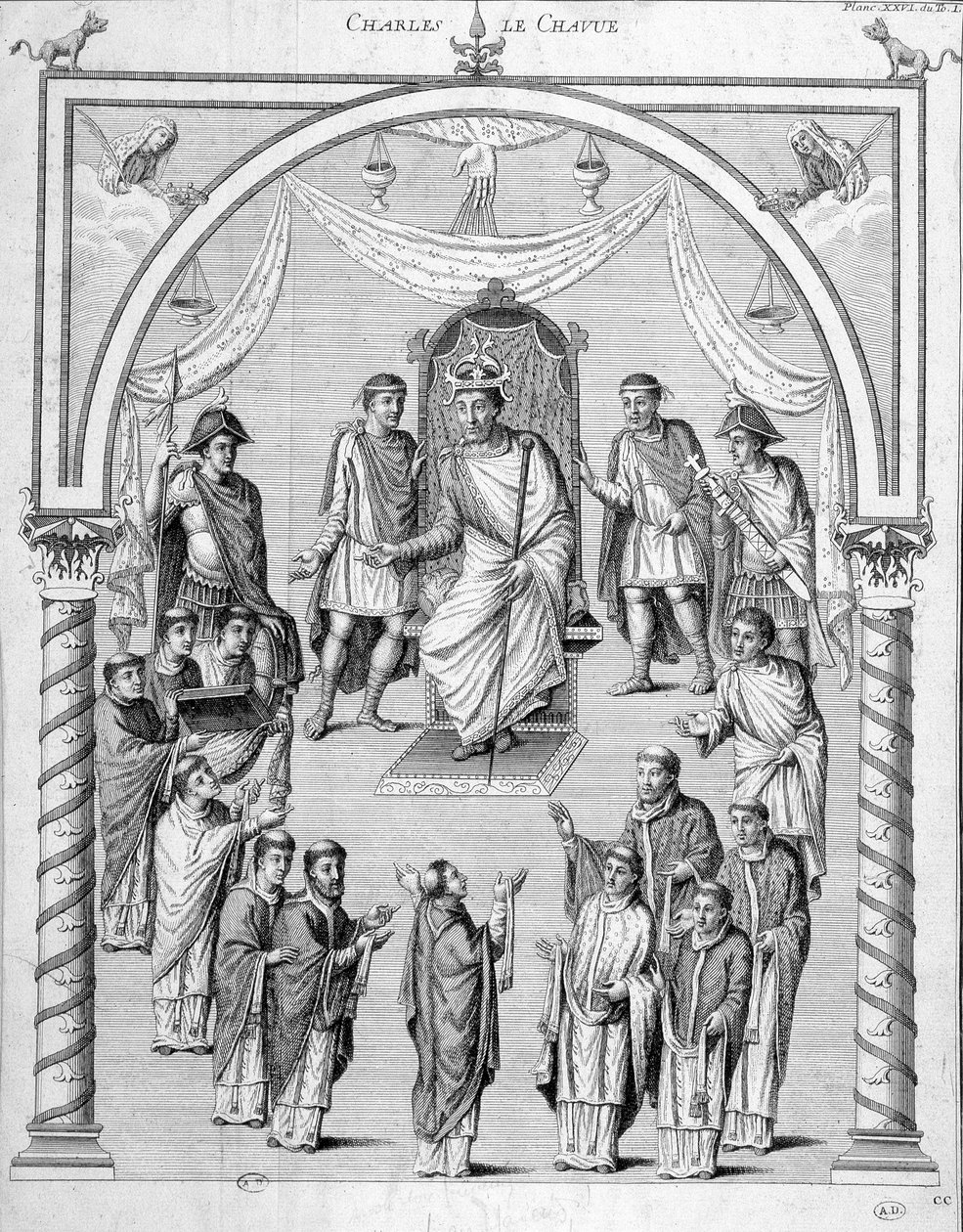Francie v 9. století: Karel II. Le Bald (823-877). od Unknown artist