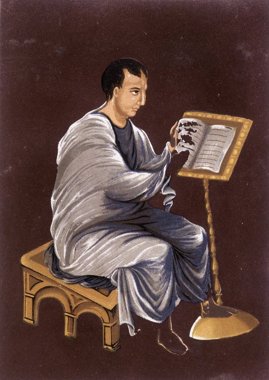 Francie v 9. století: Čtení evangelia. od Unknown artist