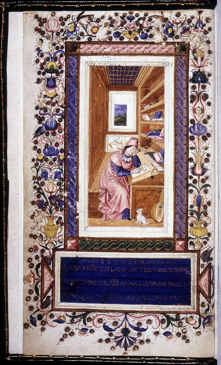 Francesco Petrarca (Petrarch) (1304 - 1374), miniatury 15. století. Knihovna Trivulziana. Milán od Unknown artist