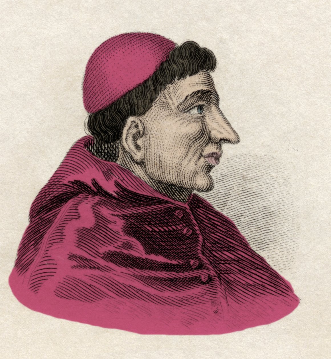 Francisco Jimenez de Cisneros (Gonzalo Jimenez de Cisneros) (1436-1517) kardinál, náboženský reformátor a španělský státník. Rytina 19. století. od Unknown artist