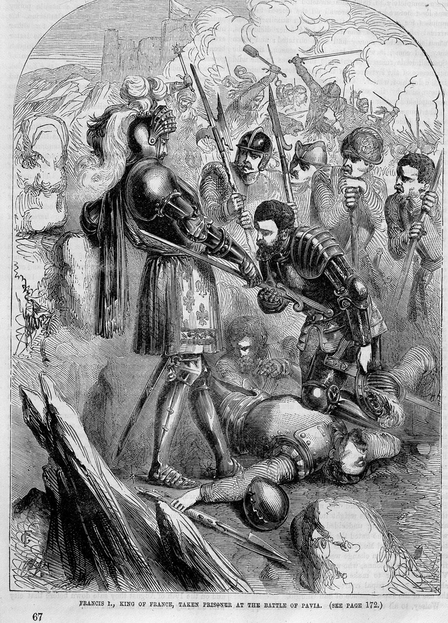 Francois I. zajat v bitvě u Pavie (1525) od Unknown artist