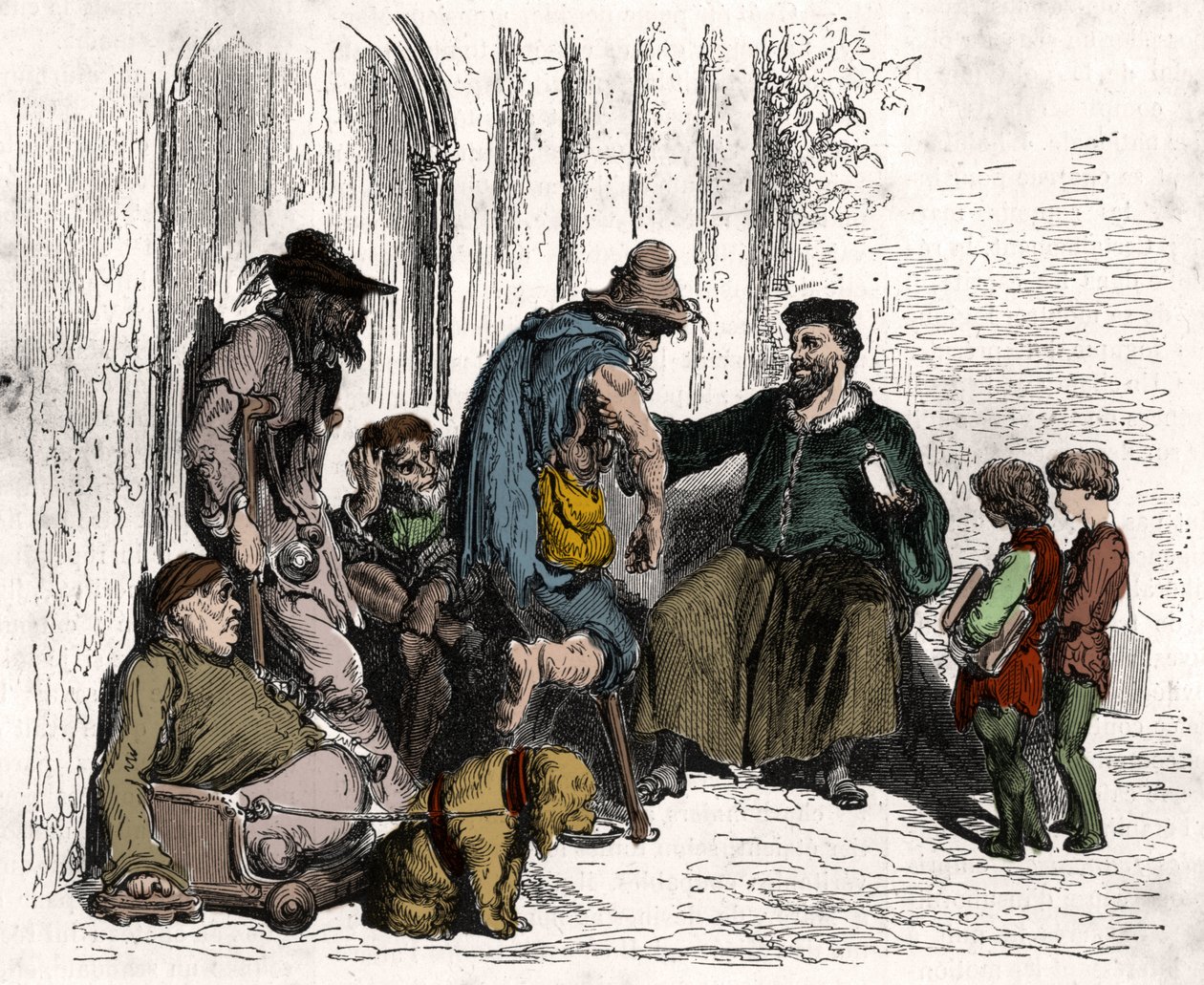 Francois Rabelais (1494-1553), lék na handicapy. Rytina z roku 1880 v soukromé sbírce „La republique illustree“. od Unknown artist