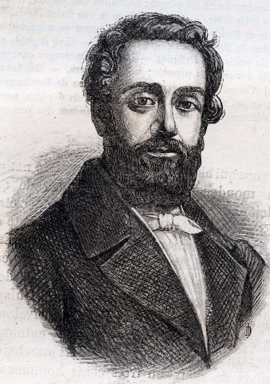 Francois Rose Joseph Degousee 1795-1862 vojenský, stavební inženýr a rrpublicánský politik Rytina z roku 1882 v „Histoire de dix ans: 1830-1840“ Louis-Blanc (1811-1882) od Unknown artist
