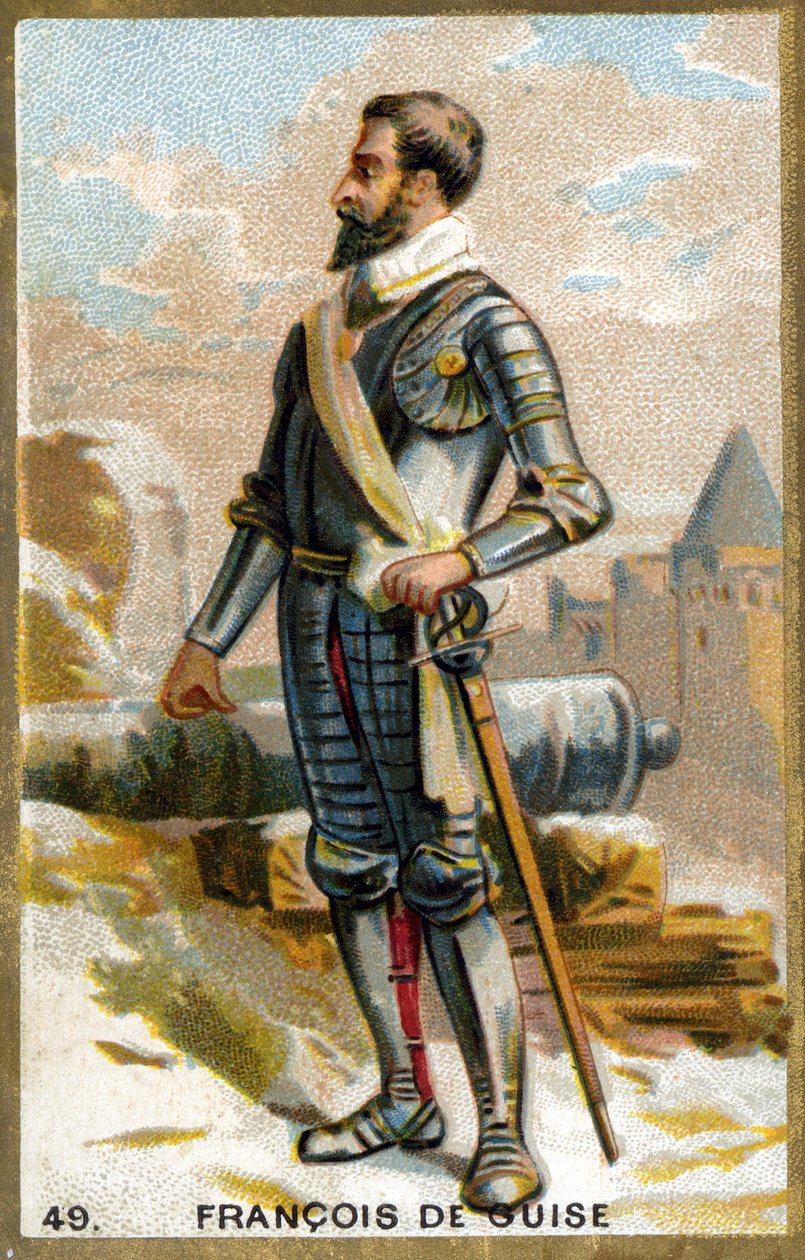 Francois de Guise (1519 - 1563). Chromolitografie 19. století. od Unknown artist