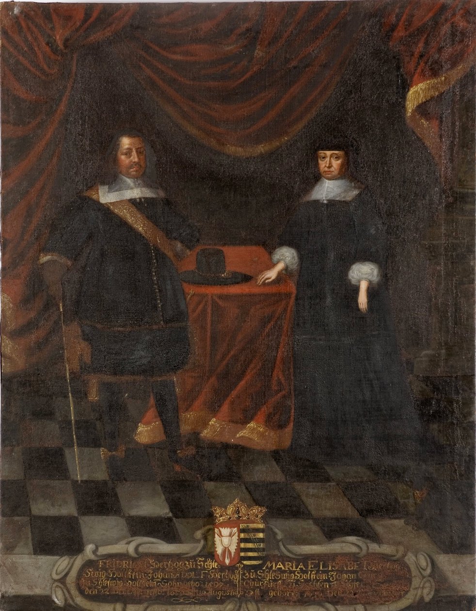 Frederic III de Holstein Gottorp et Marie Alžběta de Saxe - vévoda Fridrich III z Holstein-Gottorp (1597-1659) a vévodkyně Marie Alžběta (1610-1684), Anonym. Olej na plátně. Rozměr: 103,5 x 79,5 cm. Národní muzeum Stockholm od Unknown artist