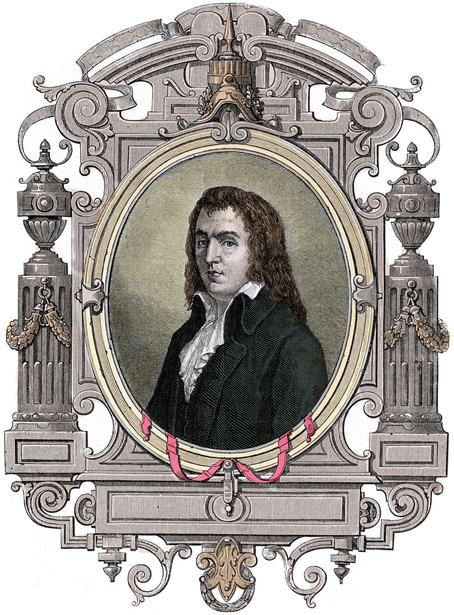Francouzská revoluce: „“ Portrét Francoise Babeufa dit Gracchuse (1760-1797) revolucionáře““ Rytina 19. století. od Unknown artist