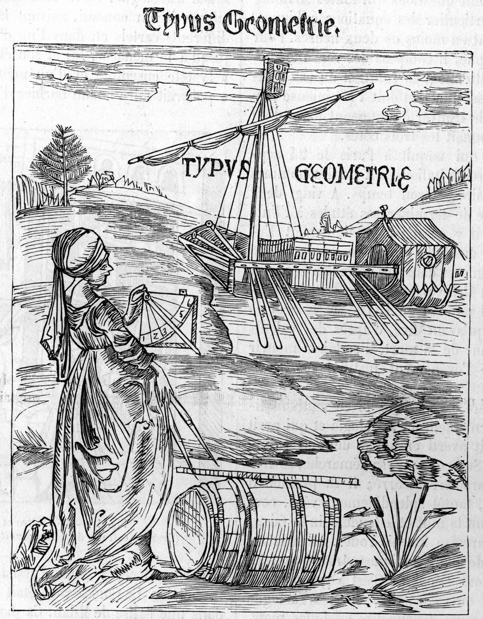 Frontispice geometrie v „Margarita Philosophica“ od Gregora Reische (1467-1525) od Unknown artist