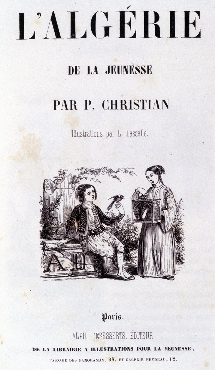 Frontispice knihy „Alžírsko skrze mládí““ od P. Christiana od Unknown artist