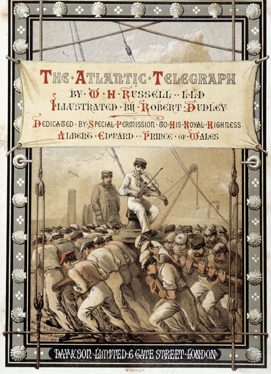 Frontispice knihy ""The Atlantic telegraph"" od W. H. Russela, c. 1860 od Unknown artist