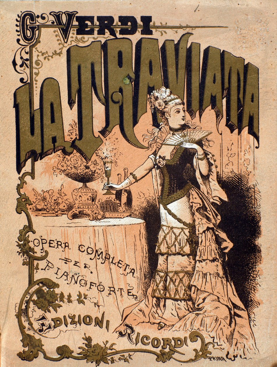 Frontispice partitury opery „La Traviata““ od Giuseppe Verdiho (1813-1901) Soukromá sbírka 19. století od Unknown artist