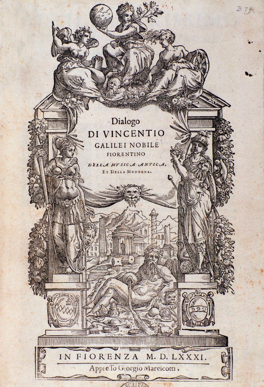 Frontispis z Dialogu staré a moderní hudby od Vincenza Galilei od Unknown artist