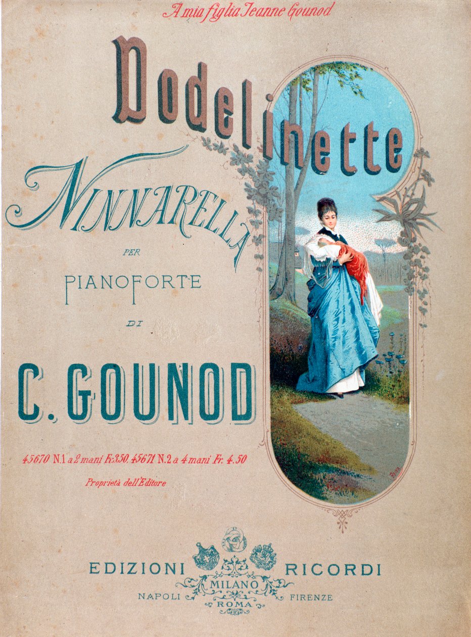 Frontispiece of Dodelinette, ukolébavka Charlese Gounoda vytvořená pro jeho dceru od Unknown artist