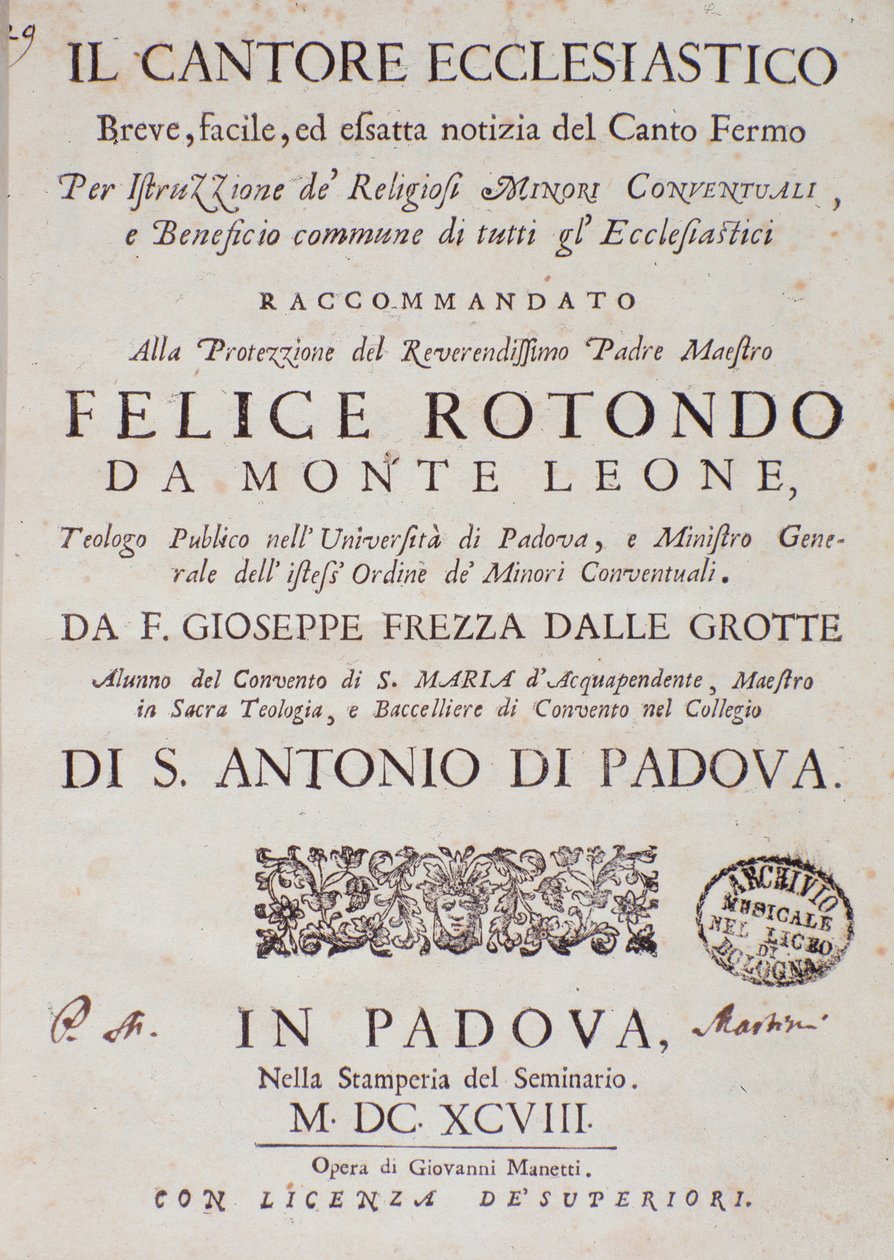 Přední dílo Il cantore ecclesiastico od Giuseppe Frezza dalle Grotte od Unknown artist