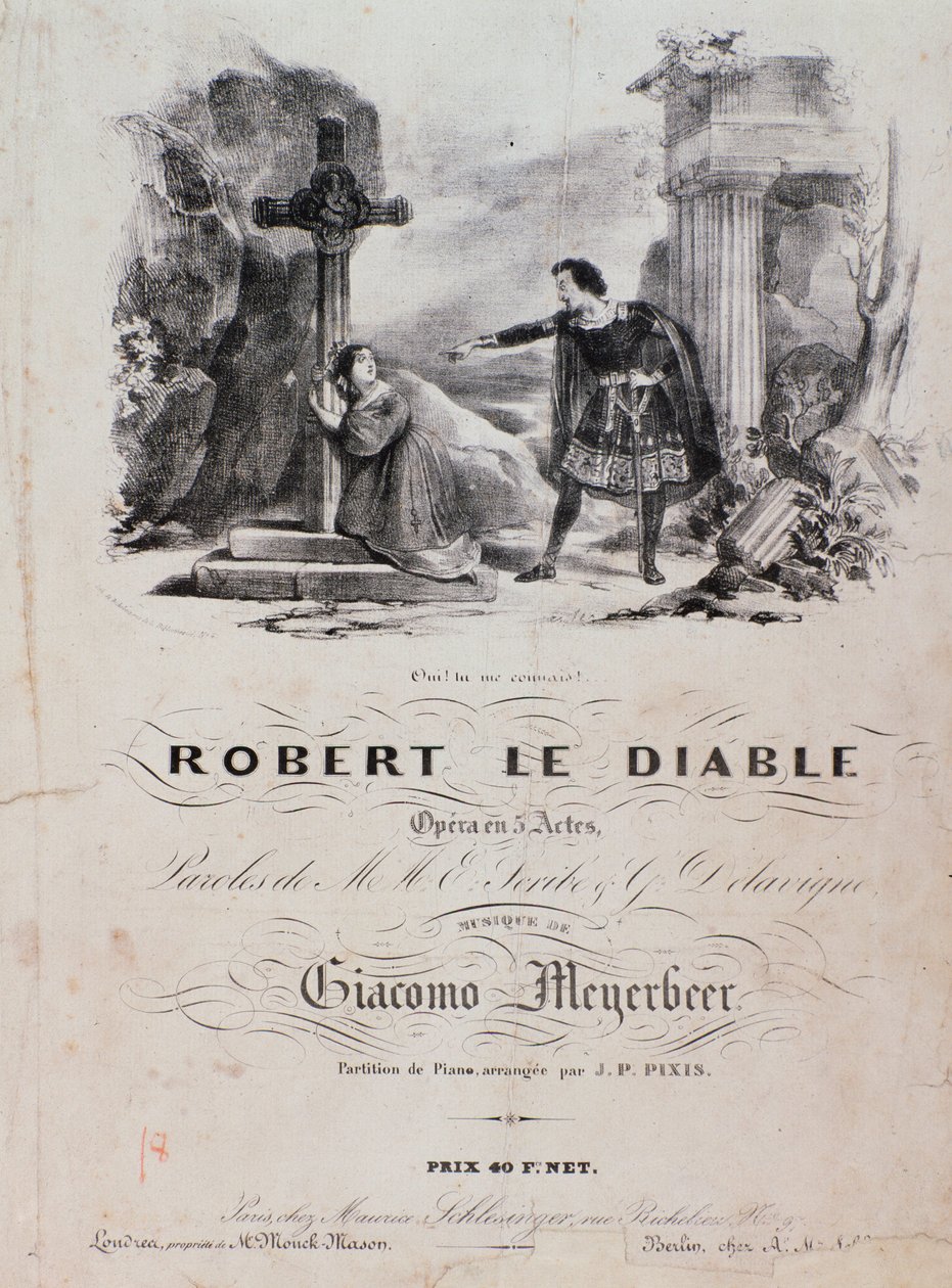 Frontispis Roberta le diable, opera Meyerbeer (19. století) od Unknown artist