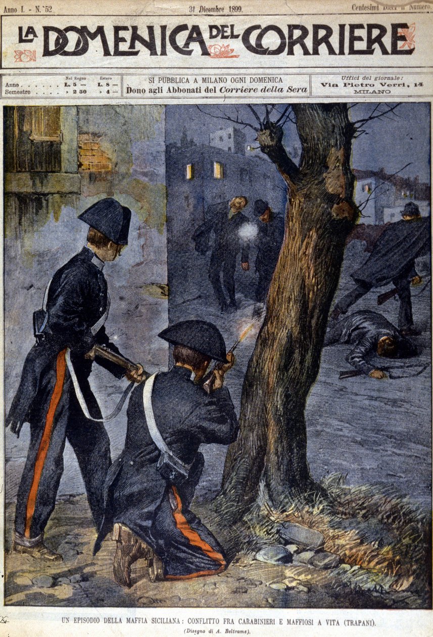 Střelba mezi karabiniéry a mafií v regionu Trapani na Sicílii v roce 1899 od Unknown artist