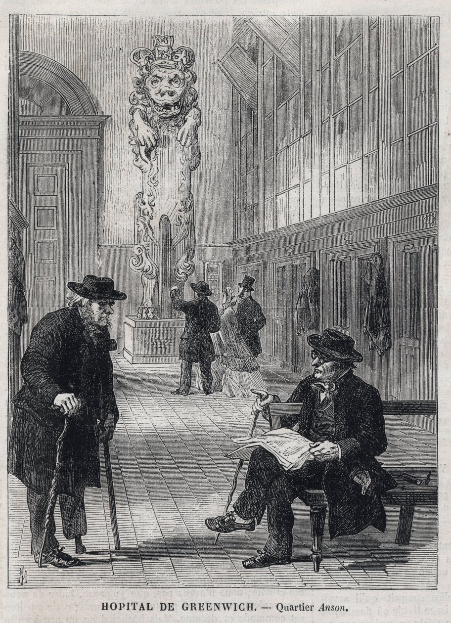 GREENWICH HOSPITAL (Greenwichská nemocnice): Figurka válečné lodi 