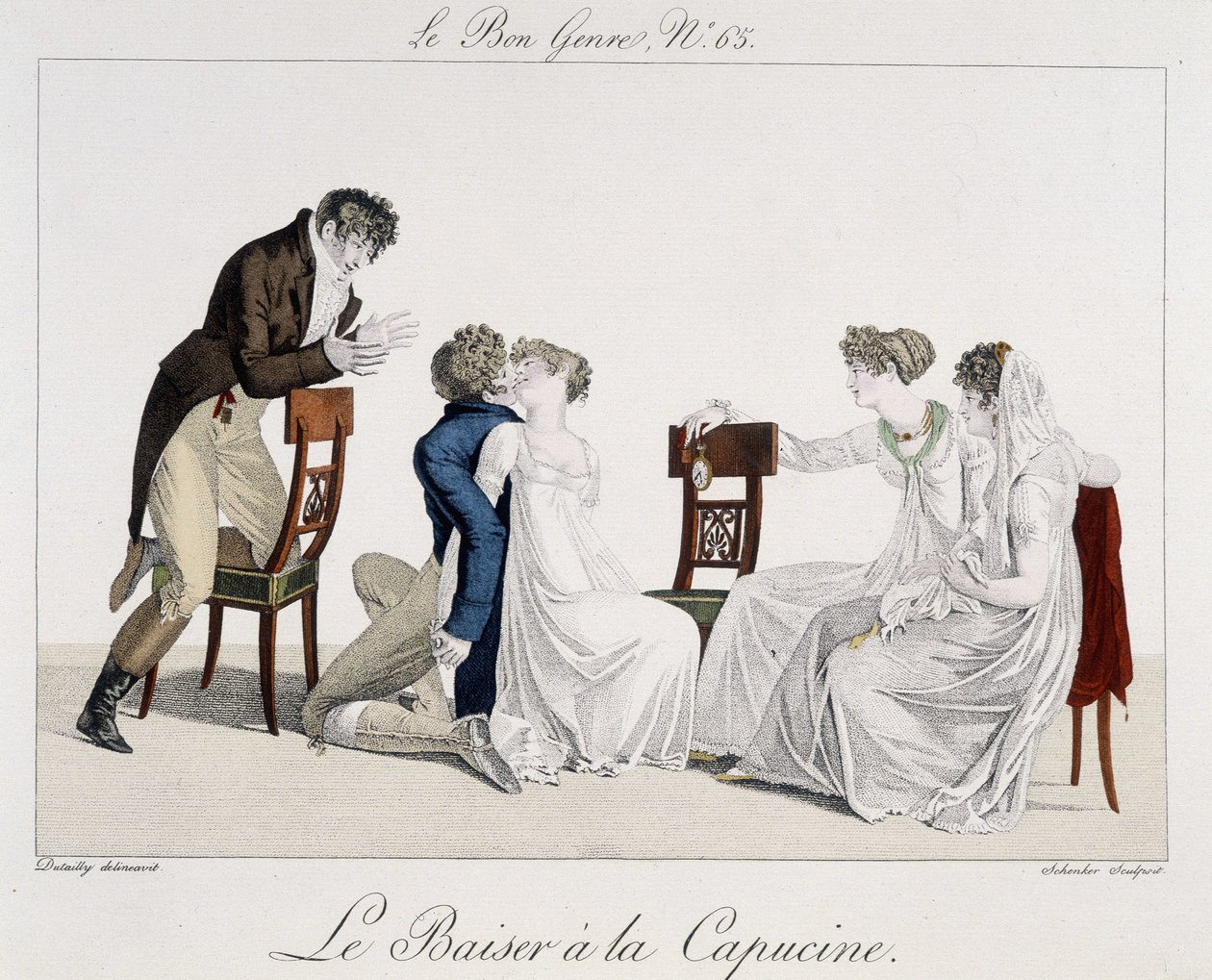 Hra: The Capuchine Kiss – v „The Good Genre““, n¡65, začátek 19. století od Unknown artist