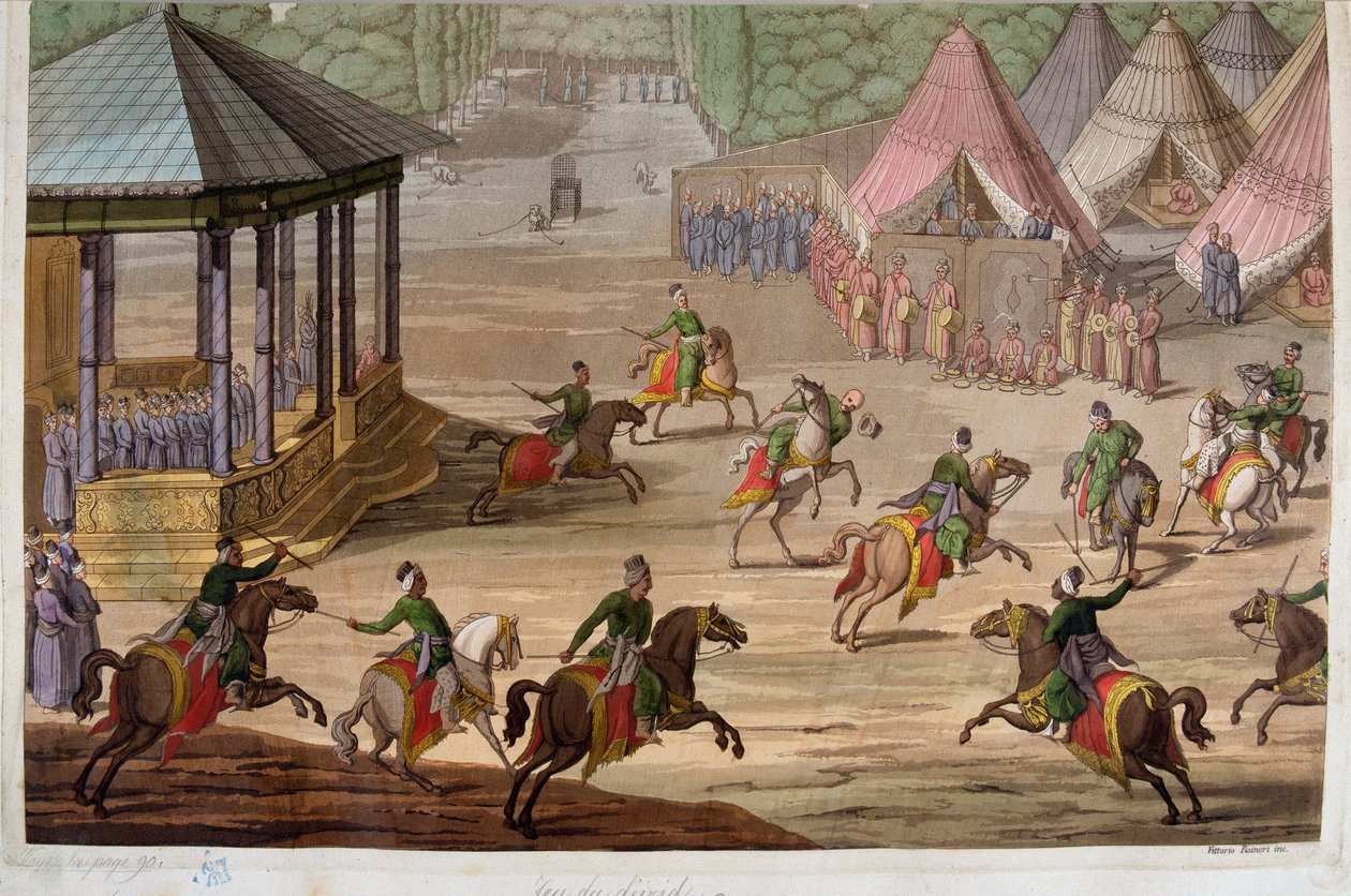 Hra Jirid v Osmanské říši – v „“Starém a moderním kostýmu”” od Julese Ferraria od Unknown artist