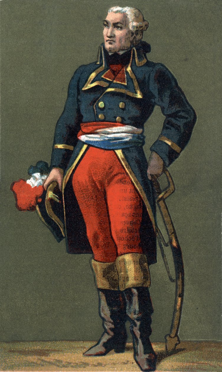 Generál Dumouriez.Charles Francois du Perier, dit du Perier du Mourier pak Dumouriez General francais (1739-1823). Chromolitografie 19. stol. od Unknown artist