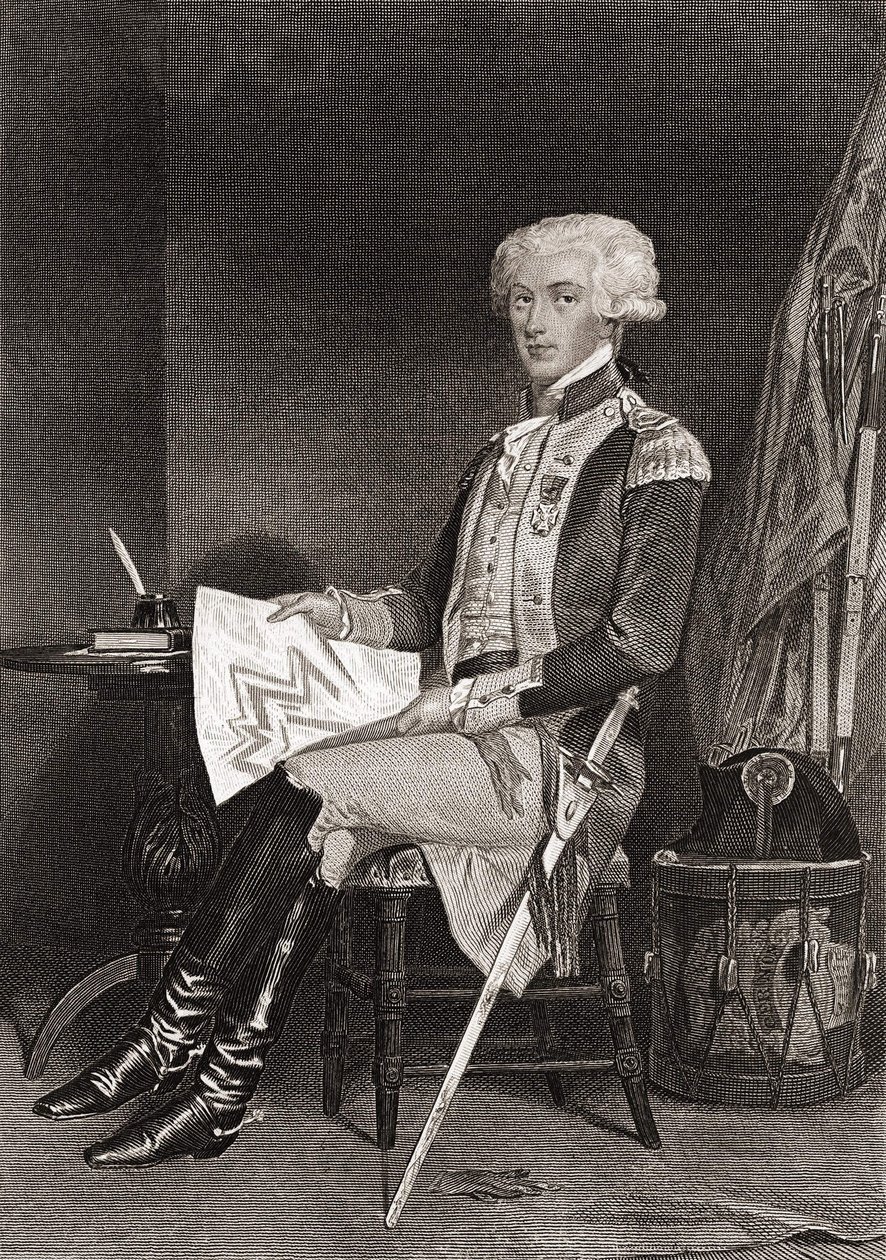 Generál La Fayette (Lafayette) (1757-1834). od Unknown artist