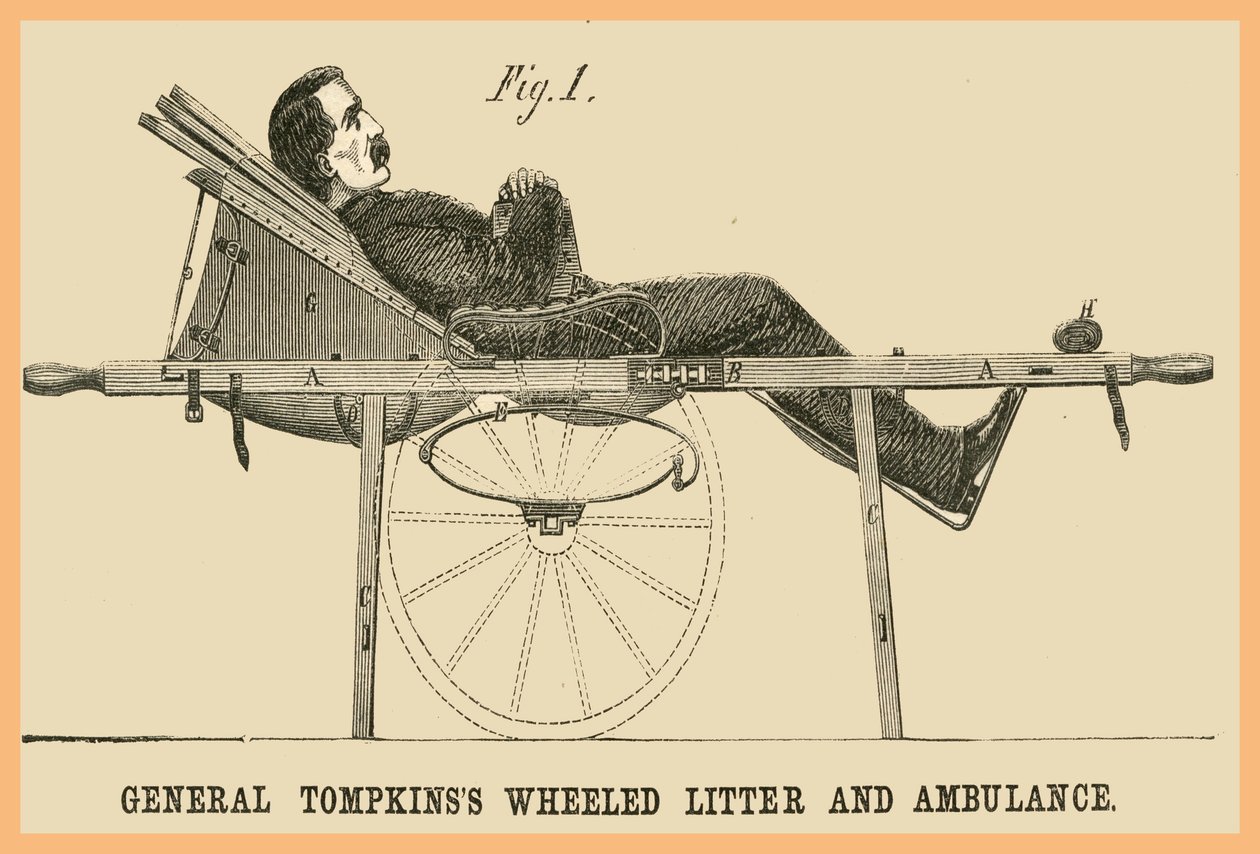 Generál Tompkins Wheeled Litter - Ambulance od Unknown Artist