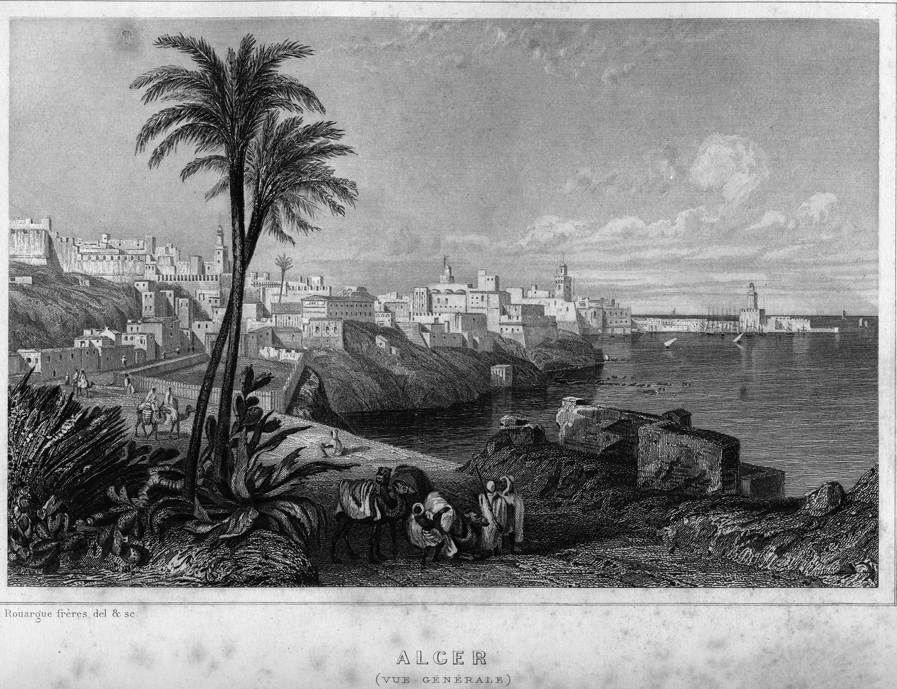 Celkový pohled na Alžír v 19. století, v „Algerie ancienne et moderne““ od Leona Galiberta od Unknown artist