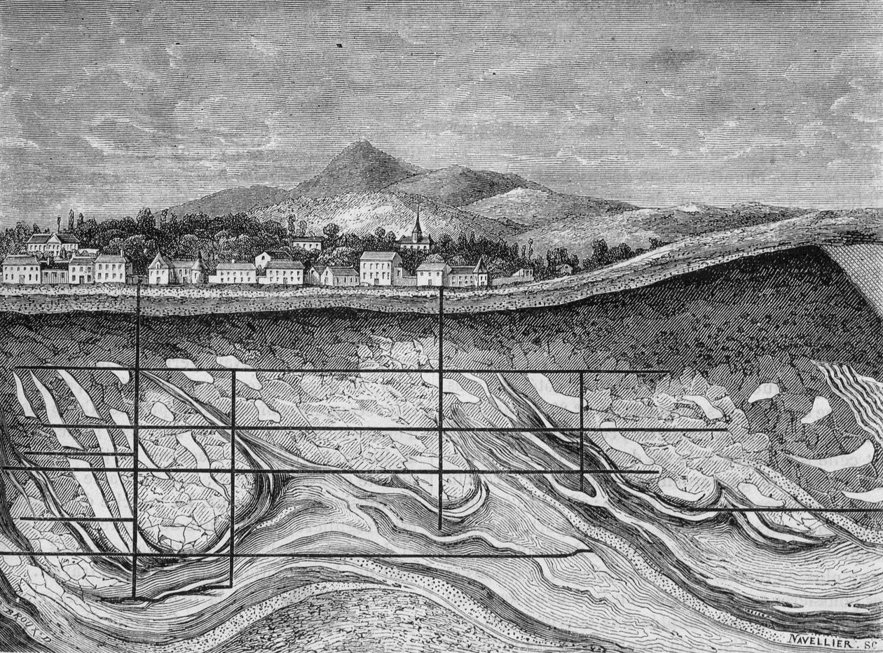 Geologická část polí Wieliska (nebo Wieliczka), Polsko. od Unknown artist