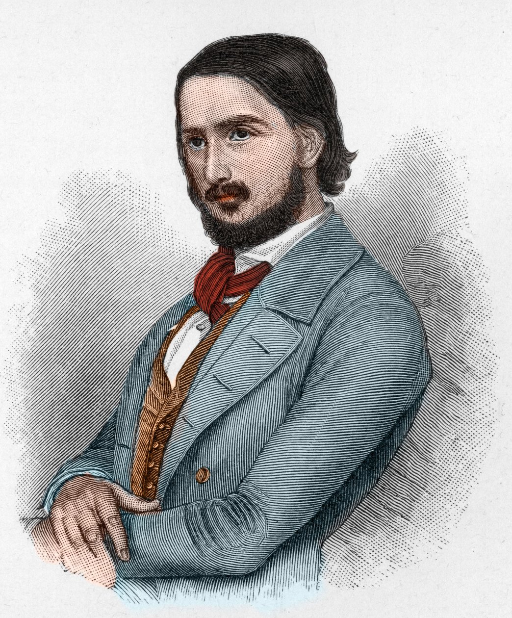 Georg Friedrich Rudolph Theodor Herwegh (1817-1875) německý básník, revolucionář a překladatel. od Unknown artist