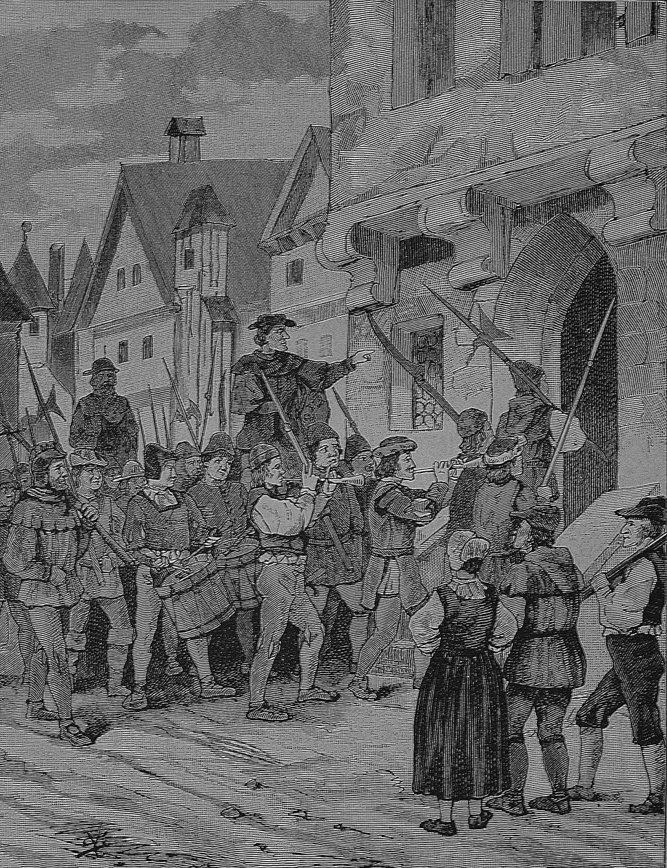 Německá selská válka (1524-1526): Orenbach, sedláci, Rotenburg, Bavorsko, Německo od Unknown artist