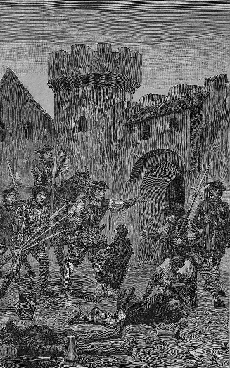 Německá selská válka (1524-1526): Oslí brána v Marbachu od Unknown artist