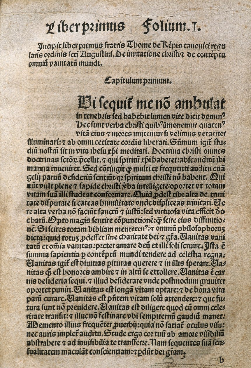 Německý duchovní a mystický básník. V "" Of Imitatione Christi "" od Thomase Hemerkena THOMAS A KEMPES (1380-1471), Leyden od Unknown artist