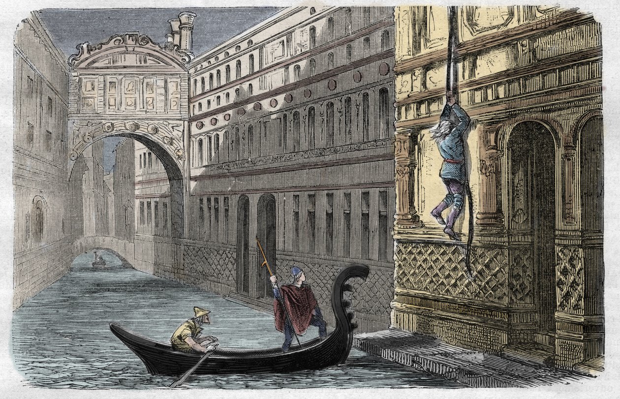Giacomo Casanova (1725-1798) na útěku z The Leads, Benátky, 31. října od Unknown artist