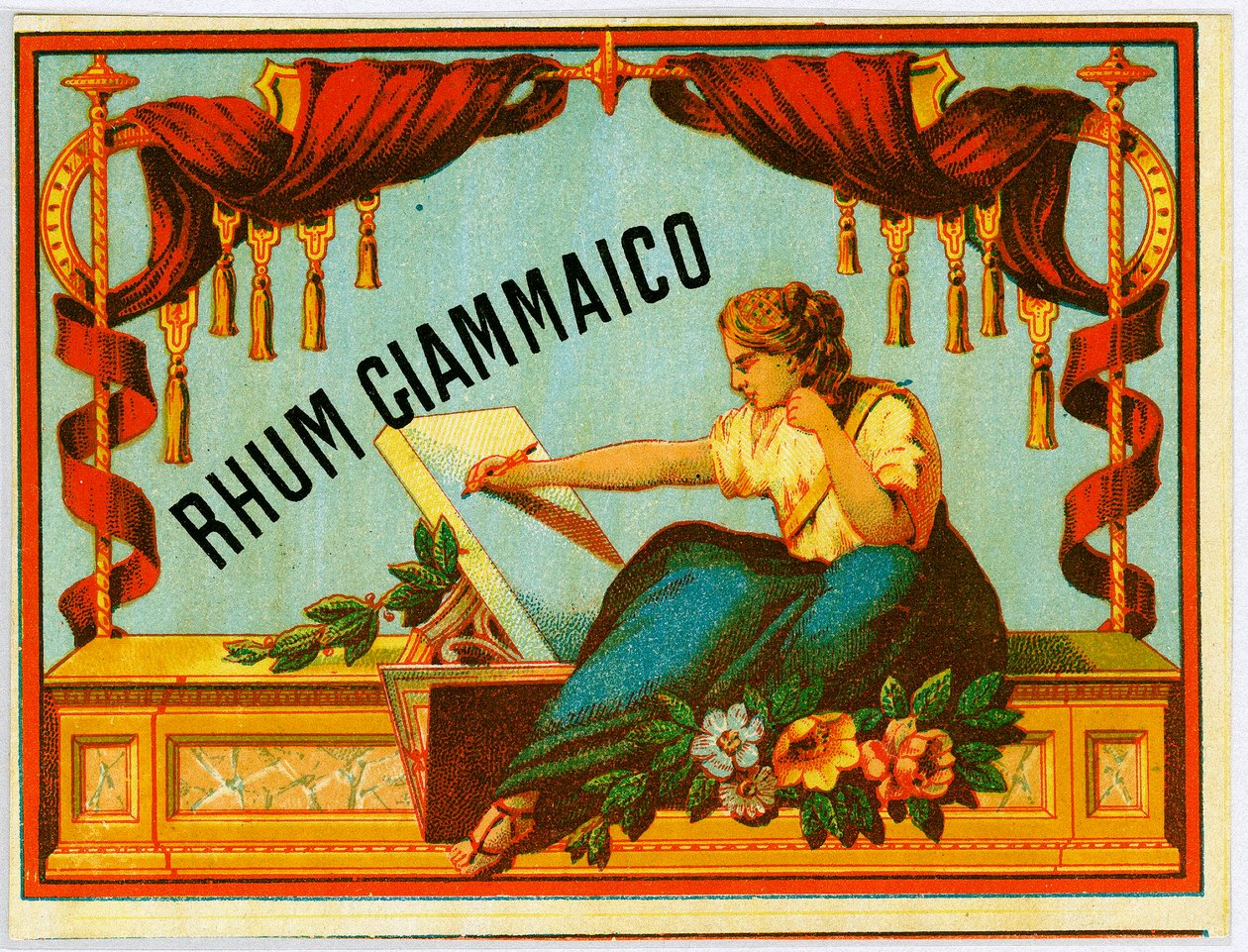 Reklama na rum Giammaico na alkohol (chromolitografie konec 19. století) od Unknown artist