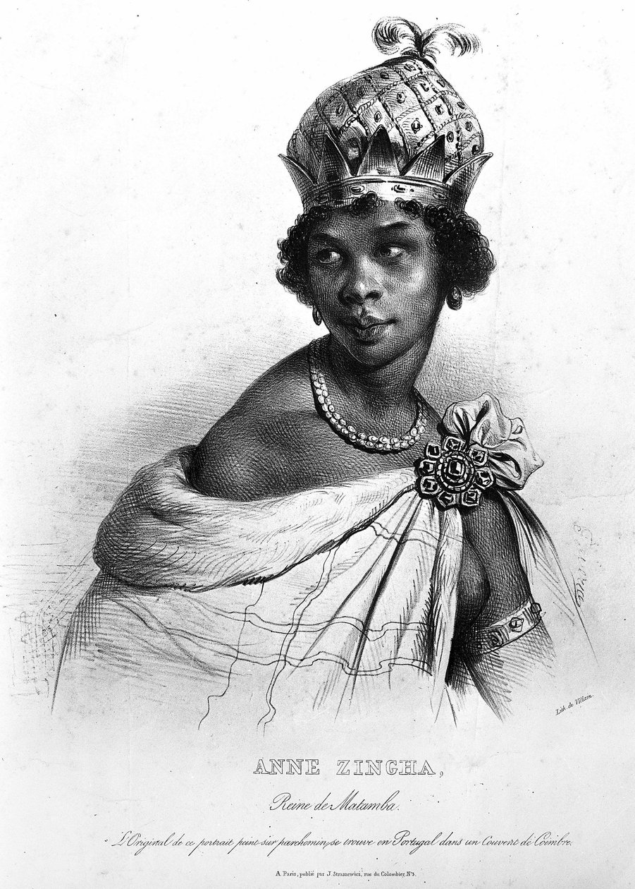 Ginga, Quilombolská královna Matamby a Angoly. ANNE ZINGHA KRÁLOVNA ANGOLY. (1587-1663). od Unknown artist