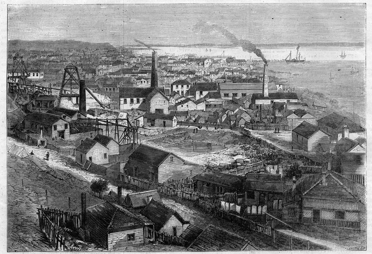 Zlaté doly Grahamstown na Novém Zélandu (Nový Zéland) od Unknown artist
