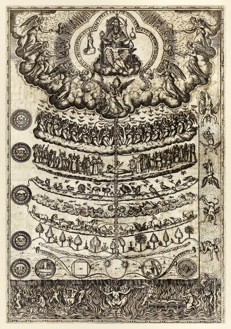 Great Chain of Being“ z „Křesťanské rétoriky pro použití kázání a modliteb...“ od Diega Valadése od Unknown artist