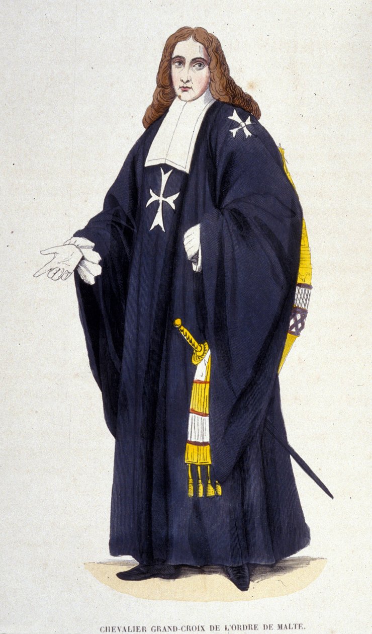 Velký rytíř - rytina kříže Maltézského řádu z 19. století od Unknown artist