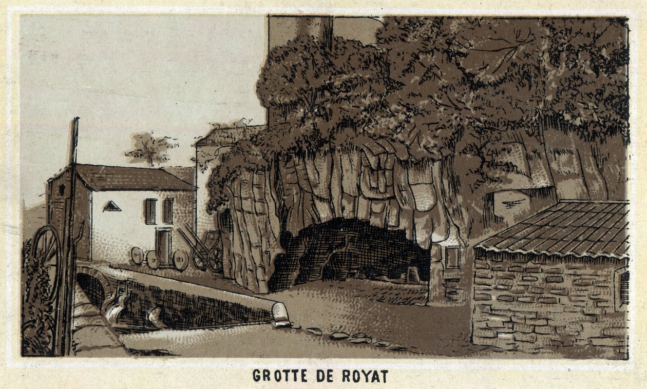 Grotte de Royat (Puy-de-Dome a region Auvergne). Chromolitografie konce 19. století. od Unknown artist