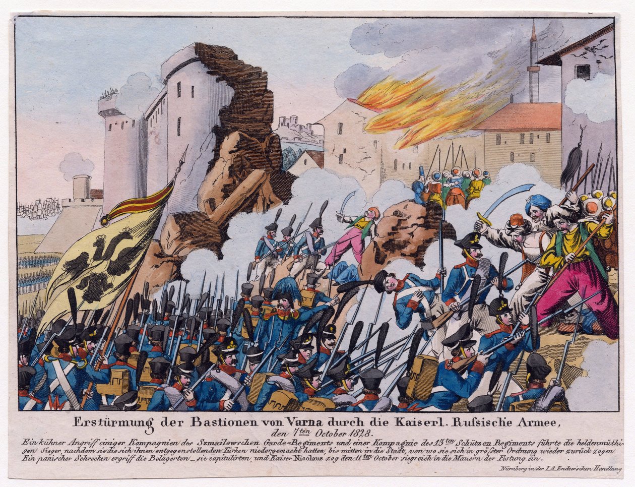 Guerre russo-turque de 1828-1829 – Útok na bastiony Varny ruskou armádou v září 1828 par Anonymous od Unknown artist