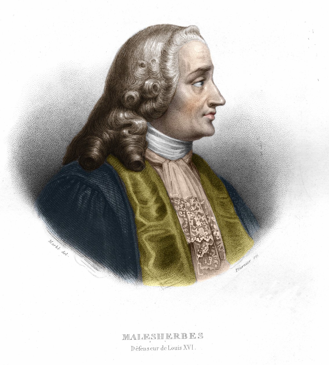 Guillaume Chretien (Guillaume-Chretien) od Lamoignon de Malesherbes (1721-1794). francouzský politik. Rytina z roku 1852 od Unknown artist